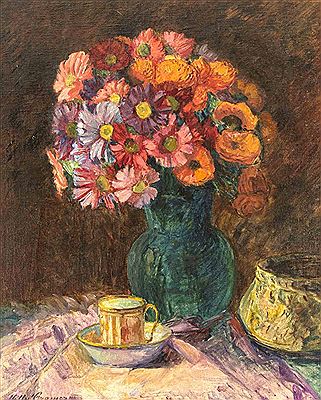 Flower still life with cup