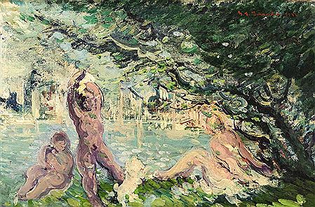 Bathers by Gustav Adolf Schreiber - Auction record, sale price, and art valuation. Compare with similar artists and explore comparable artworks.