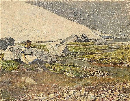 Girl in Landscape by Friedrich Schuz - Auction record, sale price, and art valuation. Compare with similar artists and explore comparable artworks.