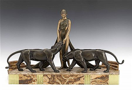 Dancer with two panthers