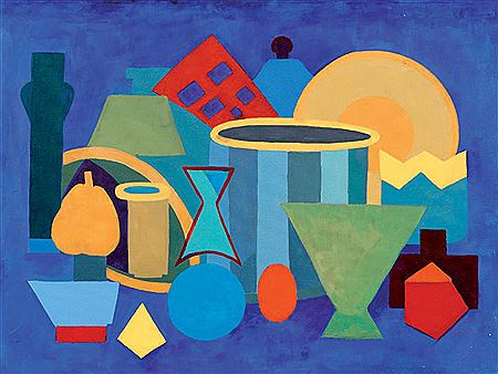 Nature morte fond bleu