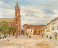 Münsterplatz in Basel 1945