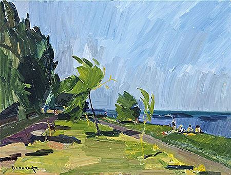 Balaton shore by Jeno Benedek - Auction record, sale price, and art valuation. Compare with similar artists and explore comparable artworks.