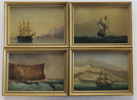 Lot of 4 Marine Paintings