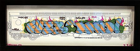 Sample artwork by Fuzz One (Born 1962), known for street art - View similar artists and auction records