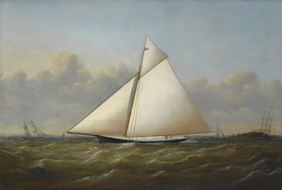 The sloop yacht Rebecca off New York