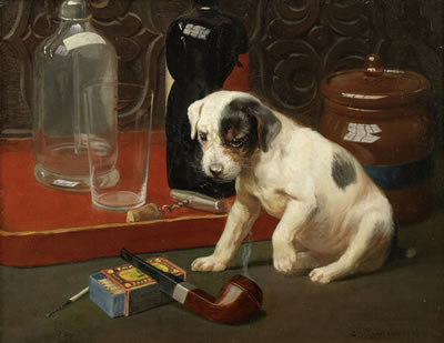 His master's pipe by George Derville Rowlandson - Auction record, sale price, and art valuation. Compare with similar artists and explore comparable artworks.