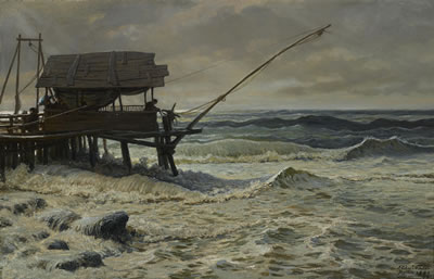 Sample artwork by Elihu Vedder (1836 - 1923), known for allegory, landscape, figure and fantasy painting - View similar artists and auction records