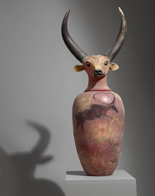 Canopic Jar: African Bull, 1995 by William Morris - Auction record, sale price, and art valuation. Compare with similar artists and explore comparable artworks.