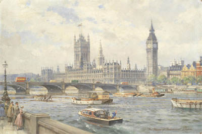 'The Houses of Parliament, London' by Charles Eddowes Turner - Auction record, sale price, and art valuation. Compare with similar artists and explore comparable artworks.
