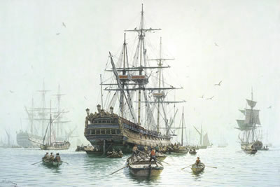 The Achilles and other vessels in calm waters