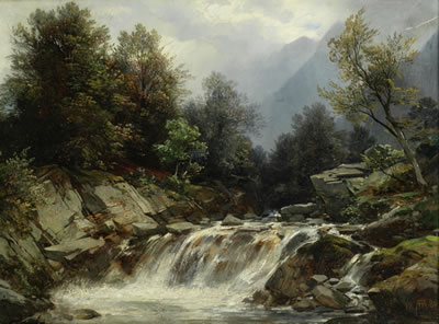 A woodland waterfall by August Horter - Auction record, sale price, and art valuation. Compare with similar artists and explore comparable artworks.