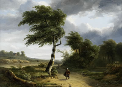 Hurrying home on a windy day