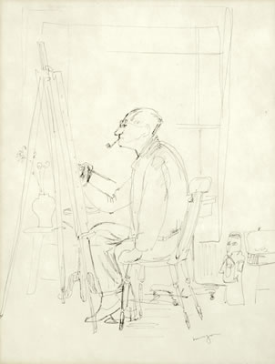 Cedric Morris at his easel