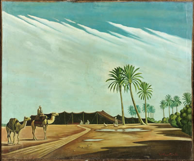 View of Bedieh (The Wilderness) by Abdul Kadir Al-Rassam - Auction record, sale price, and art valuation. Compare with similar artists and explore comparable artworks.