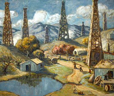 Oil wells of Montebello by Elliot Bouton Torrey - Auction record, sale price, and art valuation. Compare with similar artists and explore comparable artworks.