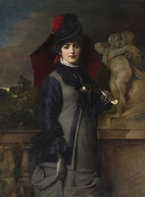 Portrait of a young woman with a parasol