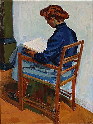 Woman reading by Tage Kluwer - Auction record, sale price, and art valuation. Compare with similar artists and explore comparable artworks.