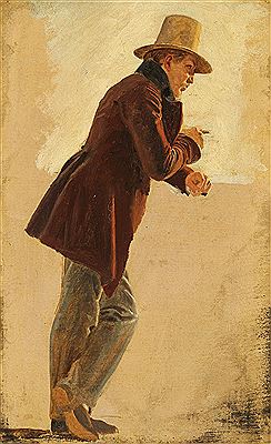 Portrait of Marstrand in full figure. Study. by Constantin Hansen - Auction record, sale price, and art valuation. Compare with similar artists and explore comparable artworks.