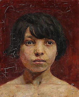 "Portræt af en lille pige". Portrail of a young girl.
