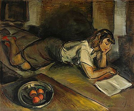 Reading lady.