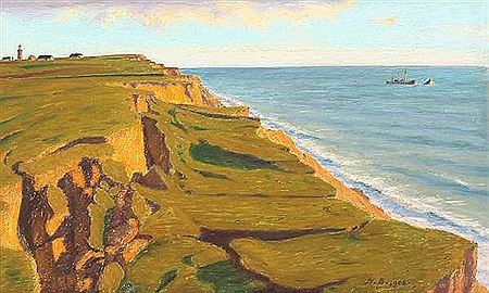 Cliffs by Niels Bjerre - Auction record, sale price, and art valuation. Compare with similar artists and explore comparable artworks.