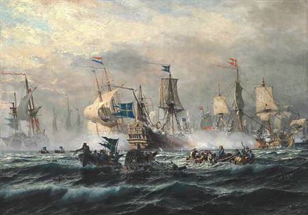 The battle of Køge Bay 1 July 1677. by Christian Molsted - Auction record, sale price, and art valuation. Compare with similar artists and explore comparable artworks.