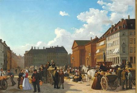 Market day in Gammel Torv on Copenhagen by Vilhelm Pacht - Auction record, sale price, and art valuation. Compare with similar artists and explore comparable artworks.