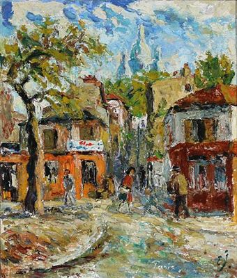 View from Montmartre with Sacre Coeur, Paris