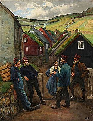 A little lane in Myggenæs. Village scene from the Faroe Islands. by Emil Axel Krause - Auction record, sale price, and art valuation. Compare with similar artists and explore comparable artworks.