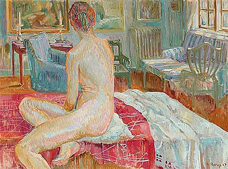 Interior with woman.