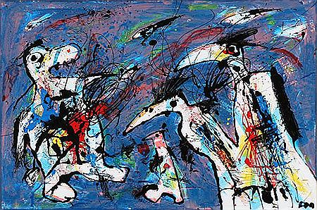 "De glade marsmænd" by Peter Macholm - Auction record, sale price, and art valuation. Compare with similar artists and explore comparable artworks.