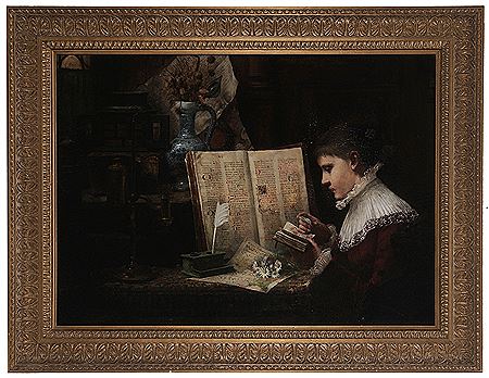 Woman Studying Manuscripts, Boston, 1881