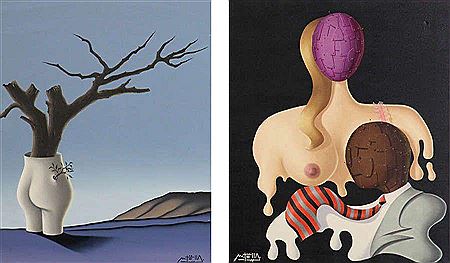 Surrealistische bustes ; Surrealistisch landschap (2) by Manuel Trinidad - Auction record, sale price, and art valuation. Compare with similar artists and explore comparable artworks.