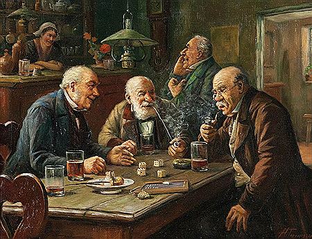 Dice players in the tavern