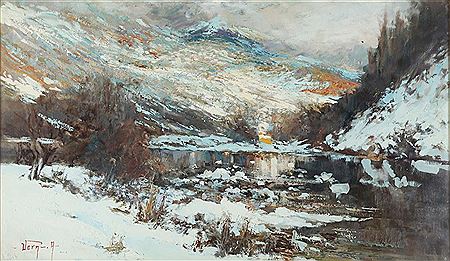 Sample artwork by Arturo Verni (1891 - 1960), known for landscape paintings - View similar artists and auction records