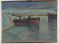 The harbor view with boats