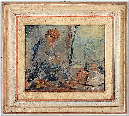 Sitting Young by Ernesto Massiglio - Auction record, sale price, and art valuation. Compare with similar artists and explore comparable artworks.