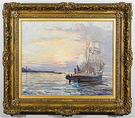 Seascape by Prosper Mary Colat - Auction record, sale price, and art valuation. Compare with similar artists and explore comparable artworks.