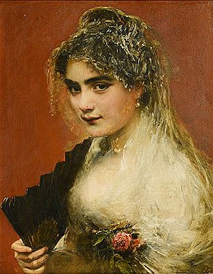 Portrait of Girl with Fan