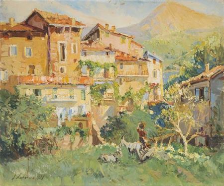 Sample artwork by Georges Lambert (1919 - 1998), known for modernist water scene landscape, waterscape painting, illustrations, lithography - View similar artists and auction records