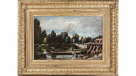 Lavandière près de la rivière
