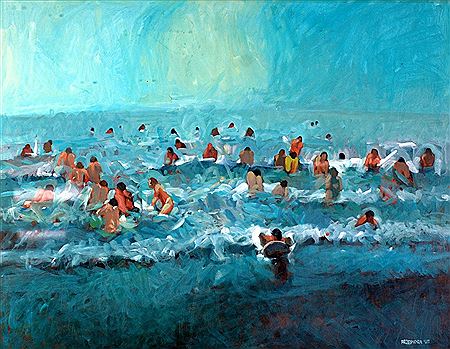 Bathers in the sea