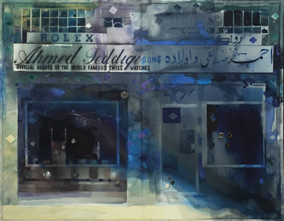 Zaman: A View from the First Ahmed Seddiqi & Sons Shop (a work in progress) by Abdul Kadir Al-Rais - Auction record, sale price, and art valuation. Compare with similar artists and explore comparable artworks.