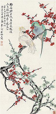 PARROTS AND PLUM by Yehou Gao - Auction record, sale price, and art valuation. Compare with similar artists and explore comparable artworks.