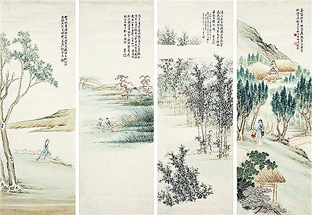 CHARACTER AND LANDSCAPE by Yun Wang - Auction record, sale price, and art valuation. Compare with similar artists and explore comparable artworks.