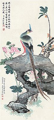 PHEASANT AND HIBISCUS