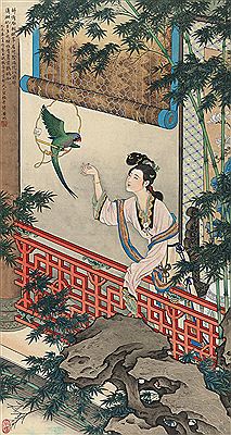 DAIYU WITH PARROT