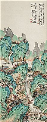 GREEN AND BLUE LANDSCAPE