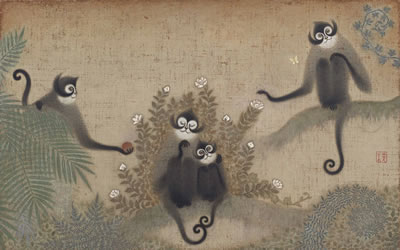 FIGURE OF COMFORTABLE MONKEY